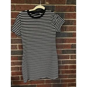 NWT black & white striped t-shirt dress